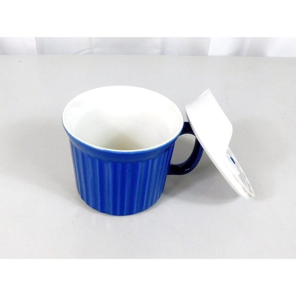 Corning Ware Colours Stoneware Soup Bowl Mugs Blueberry Vented Lid 20 oz - Picture 9 of 14